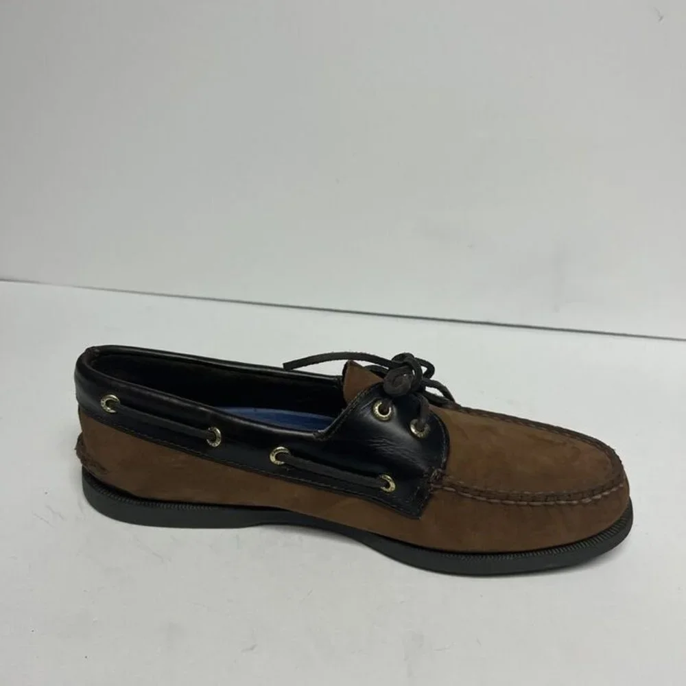 Sperry Mens Authentic Original Boat Shoes Brown Leather Size 11.5 M